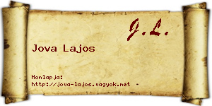 Jova Lajos névjegykártya